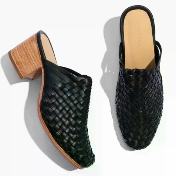 Nisolo Shoes - New! Nisolo All Day Woven Leather Heeled Mule